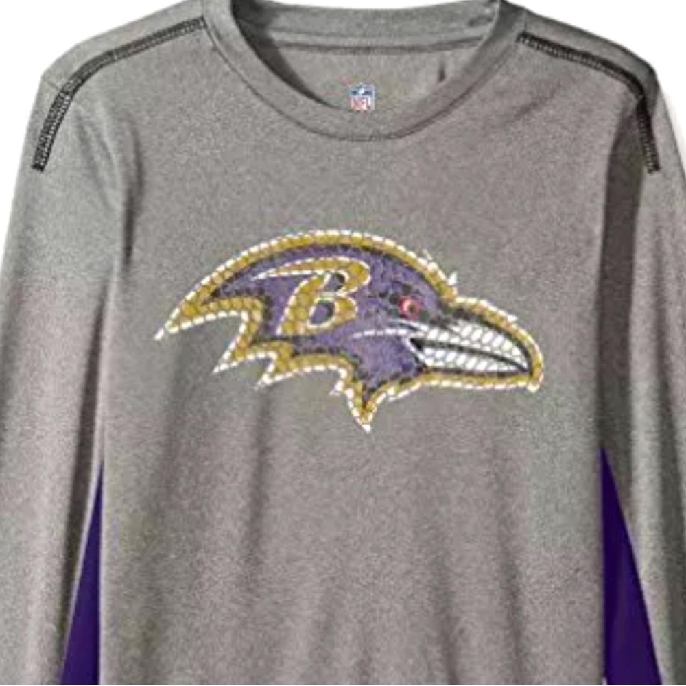 NWT [Outerstuff] Baltimore Ravens NFL Long Sleeve Performance Tee Kids S (4) - Picture 2 of 9